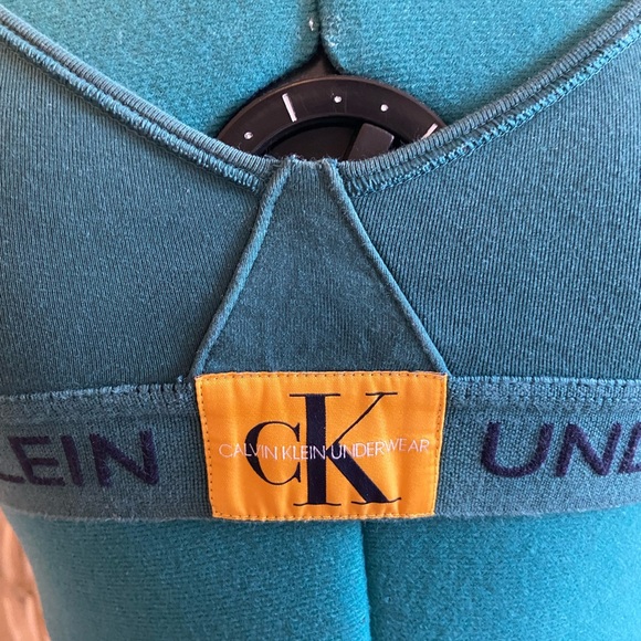 CALVIN KLEIN green logo bralette - Picture 2 of 4